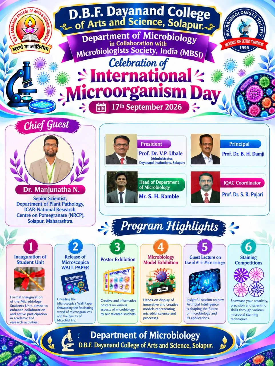 DBF Dayanand College Celebrates International Microorganism Day